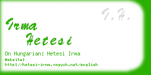 irma hetesi business card